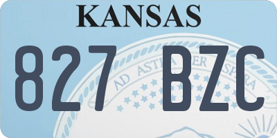 KS license plate 827BZC