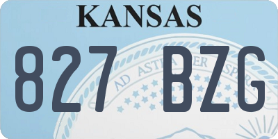 KS license plate 827BZG