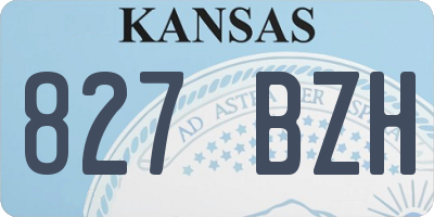 KS license plate 827BZH