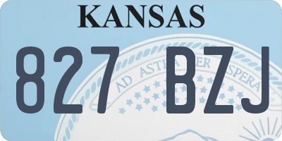 KS license plate 827BZJ