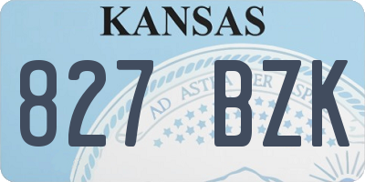 KS license plate 827BZK