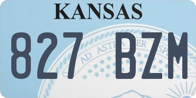 KS license plate 827BZM