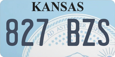 KS license plate 827BZS
