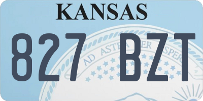 KS license plate 827BZT