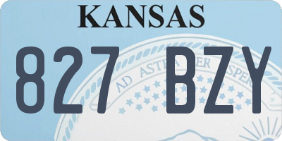 KS license plate 827BZY