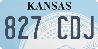 KS license plate 827CDJ