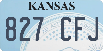 KS license plate 827CFJ