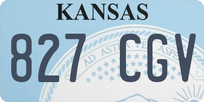 KS license plate 827CGV