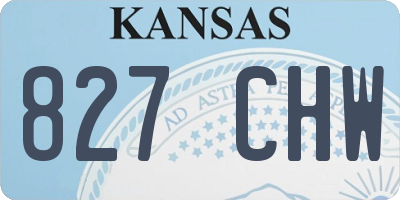 KS license plate 827CHW