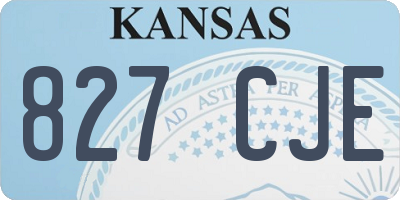 KS license plate 827CJE