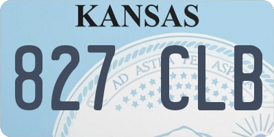 KS license plate 827CLB