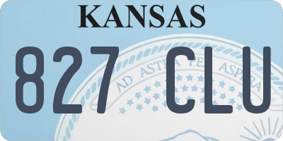 KS license plate 827CLU
