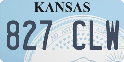 KS license plate 827CLW