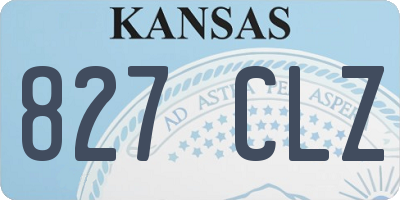 KS license plate 827CLZ