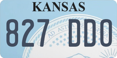 KS license plate 827DDO