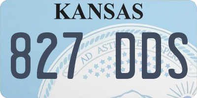 KS license plate 827DDS