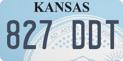 KS license plate 827DDT