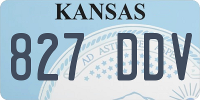 KS license plate 827DDV