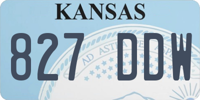 KS license plate 827DDW