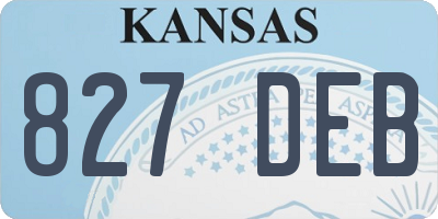 KS license plate 827DEB