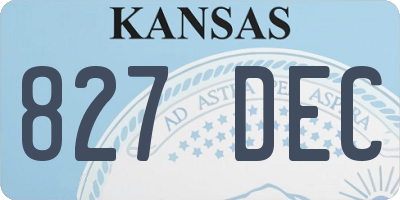 KS license plate 827DEC