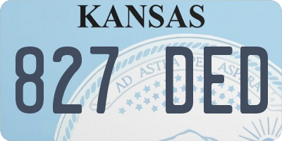 KS license plate 827DED