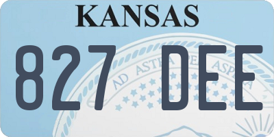 KS license plate 827DEE