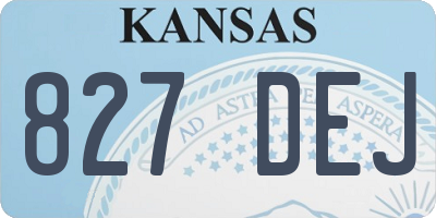 KS license plate 827DEJ