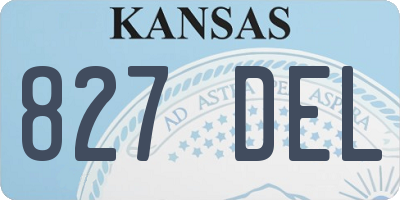 KS license plate 827DEL