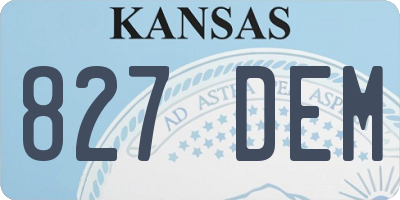 KS license plate 827DEM
