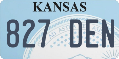 KS license plate 827DEN