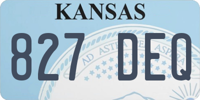 KS license plate 827DEQ