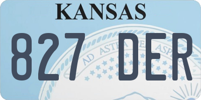 KS license plate 827DER