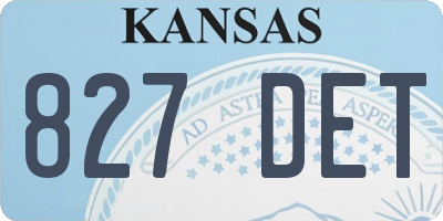 KS license plate 827DET