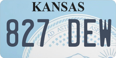 KS license plate 827DEW