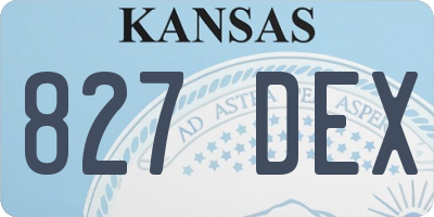 KS license plate 827DEX
