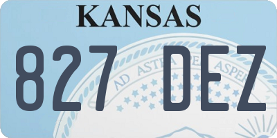 KS license plate 827DEZ