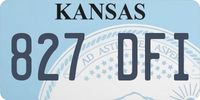 KS license plate 827DFI