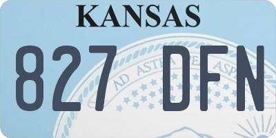 KS license plate 827DFN
