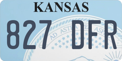KS license plate 827DFR