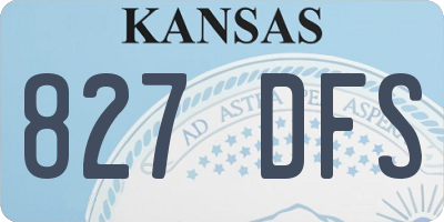 KS license plate 827DFS