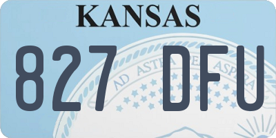 KS license plate 827DFU