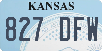 KS license plate 827DFW
