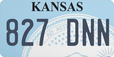 KS license plate 827DNN