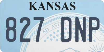 KS license plate 827DNP