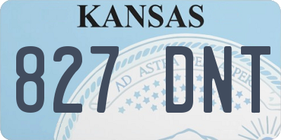 KS license plate 827DNT