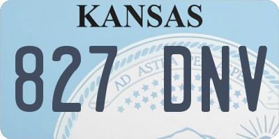 KS license plate 827DNV