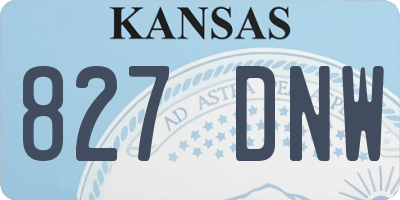 KS license plate 827DNW