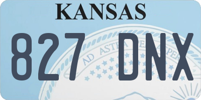 KS license plate 827DNX