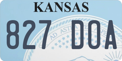 KS license plate 827DOA